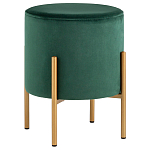 Зеленый пуф на золотистых ножках SANJAY варинант исполнения - 1 | Loft Concept в Челябинске