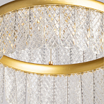 Люстра двухъярусная с золотого цвета и прозрачными подвесками Pettico варинант исполнения - 10 | Loft Concept в Челябинске