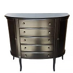 Комод черный из массива березы с 5-ю ящиками и 2-мя дверцами Vintage варинант исполнения - 1 | Loft Concept в Челябинске