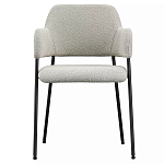 Стул мягкий с подлокотниками Chair Gray Upholstery Boucle варинант исполнения - 1 | Loft Concept в Челябинске