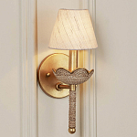 Бра из кованого железа с отделкой плетеной веревкой и сусальным золотом Parisian Style варинант исполнения - 5 | Loft Concept в Челябинске