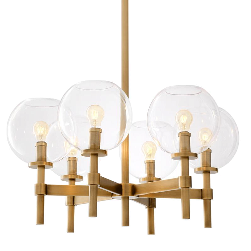 Люстра Chandelier Jade S Латунь Античная полированная Прозрачное Стекло Люстра Chandelier Jade S Латунь Античная полированная Прозрачное Стекло в Челябинске | Loft Concept