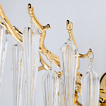 Бра золотого цвета с разветвленными ветвями и длинными прозрачными подвесками в форме стеклянных сосулек Droplet Chandelier варинант исполнения - 4 | Loft Concept в Челябинске