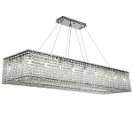 Прямоугольная люстра с хрустальными подвесками Crystal Art Chrome Rectangular Chandelier варинант исполнения - 1 | Loft Concept в Челябинске