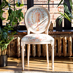 Стул из массива бука светло-серый с растительным орнаментом Raffael Angel Grey Chair варинант исполнения - 3 | Loft Concept в Челябинске