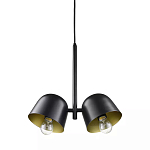 Подвесной светильник черный с 2-мя плафонами Pendant lamp Black варинант исполнения - 2 | Loft Concept в Челябинске