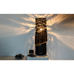 Напольная лампа черная с текстильными элементами "ЯРВИ" варинант исполнения - 1 | Loft Concept в Челябинске