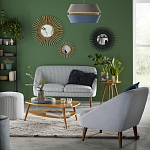 Кресло светло-бирюзовое с принтом Pauley Light Turquoise Armchair варинант исполнения - 6 | Loft Concept в Челябинске