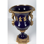 Ваза темно-синего цвета из фарфора с бронзовыми ручками в виде фигур Eden Garden porcelain and bronze варинант исполнения - 7 | Loft Concept в Челябинске