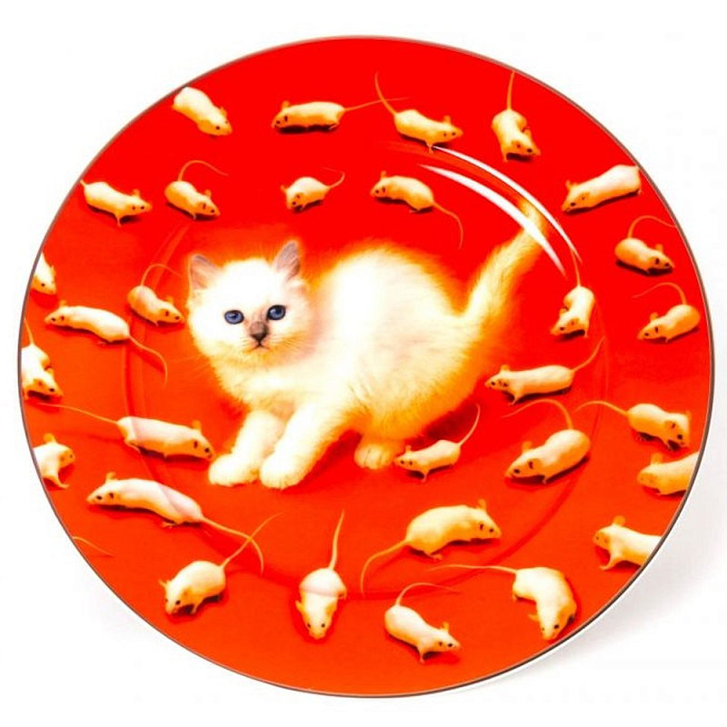 Тарелка Seletti Kitten Оранжевый Бежевый Тарелка Seletti Kitten Оранжевый Бежевый в Челябинске | Loft Concept