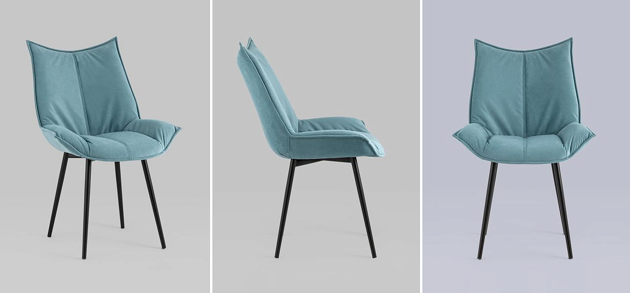 Стул Oslo Chair Голубой Велюр Стул Oslo Chair Голубой Велюр - Loft-Concept в Челябинске