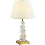 Настольная лампа с абажуром и основанием из хрусталя Neri Crystal Cubes Brass Table Lamp варинант исполнения - 1 | Loft Concept в Челябинске