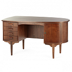 Дизайнерский письменный стол округлой формы с 4-мя ящиками и дверкой с полочками Rili варинант исполнения - 2 | Loft Concept в Челябинске