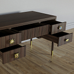 Письменный стол с 4-мя ящиками Elsa Dreams Walnut варинант исполнения - 3 | Loft Concept в Челябинске