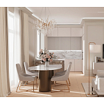 Торшер с белым тканевым абажуром на мраморном основании Cconcise варинант исполнения - 3 | Loft Concept в Челябинске