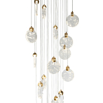 Каскадная люстра с плафонами в виде круглых пластин из хрусталя Esme Round Plates Chandelier 25 варинант исполнения - 2 | Loft Concept в Челябинске