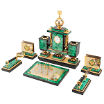 Настольный письменный набор из малахита и долерита с декором в виде герба России Leader Organizer варинант исполнения - 2 | Loft Concept в Челябинске