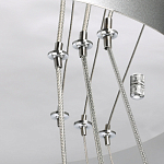 Люстра с тремя кольцами цвета хром и прозрачными хрустальными шарами по периметру Sacramento Transparent Balls Chandelier варинант исполнения - 10 | Loft Concept в Челябинске