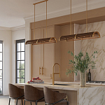 Люстра линейная полукруглой формы Wooden Horseshoe варинант исполнения - 6 | Loft Concept в Челябинске