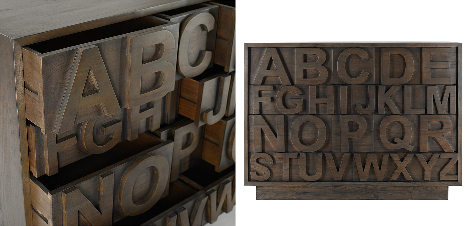 Комод в стиле лофт с английским алфавитом English Alphabet Chest of Drawers Комод в стиле лофт с английским алфавитом English Alphabet Chest of Drawers - Loft-Concept в Челябинске