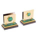 Настольный письменный набор из малахита с декором в виде лошади Leader Organizer варинант исполнения - 5 | Loft Concept в Челябинске