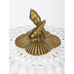 Конфетница прозрачная стеклянная на бронзовых ножках в виде морских коньков с крышкой в виде ракушки Eden Garden варинант исполнения - 2 | Loft Concept в Челябинске