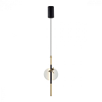 Подвесной светильник с шарообразным плафоном из алебастра и бронзовой декоративной стрекозой Alaris  варинант исполнения - 2 | Loft Concept в Челябинске