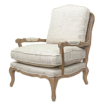 Кресло со спинкой из ротанга Ellie Rattan Armchair beige print flax варинант исполнения - 3 | Loft Concept в Челябинске