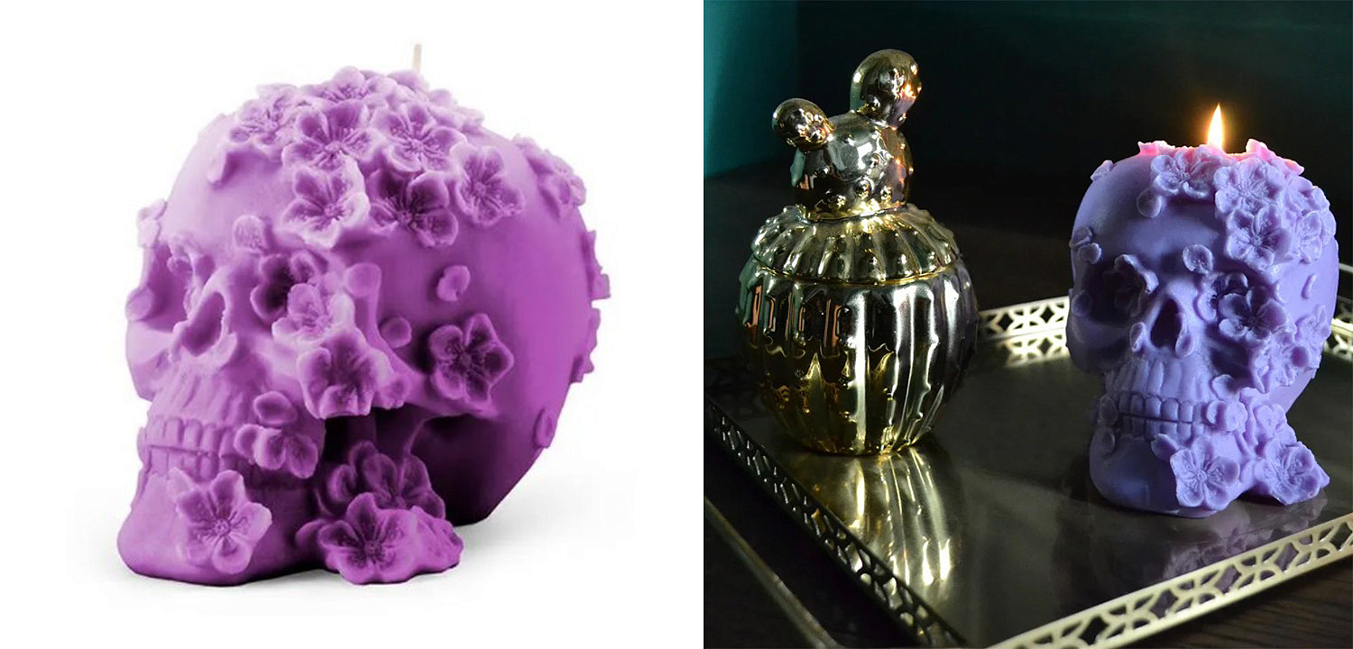 Свеча Purple Flowers Skull Свеча Purple Flowers Skull - Loft-Concept в Челябинске
