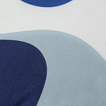 Подушка декоративная хлопковая синего цвета с абстрактным принтом Elysian Flow Azure варинант исполнения - 3 | Loft Concept в Челябинске