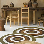 Ковер круглый из хлопка с контрастным узором Bullseye 150 варинант исполнения - 6 | Loft Concept в Челябинске