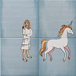 Плитка с узором Девочка единорог варинант исполнения - 1 | Loft Concept в Челябинске