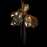 Люстра подвесная со стеклянными плафонами из дымчатого и золотистого с тремя вертикальными подвесками Gilded Mirage  варинант исполнения - 7 | Loft Concept в Челябинске