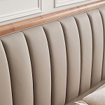 Кровать двуспальная с мягким изголовьем Moon Walnut Bed варинант исполнения - 8 | Loft Concept в Челябинске