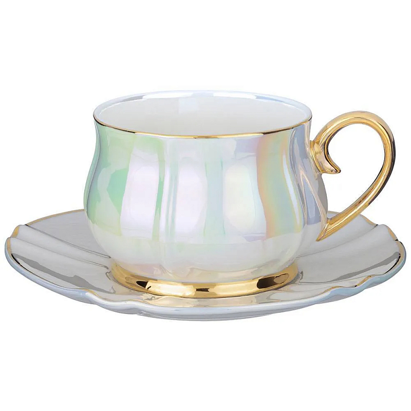 Чайная пара из фарфора 200 мл Porcelain Pearl Жемчужный Чайная пара из фарфора 200 мл Porcelain Pearl Жемчужный в Челябинске | Loft Concept