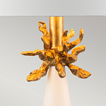 Настольная лампа с декоративным элементом золотого цвета и цилиндрическим абажуром из папье-маше светлого оттенка Flambeau варинант исполнения - 2 | Loft Concept в Челябинске