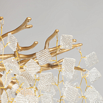 Люстра подвесная золотого цвета с декоративными ветвями и прозрачными рельефными подвесками FAIRYTREE Light варинант исполнения - 6 | Loft Concept в Челябинске