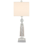 Настольная лампа с прямоугольным тканевым абажуром на белом мраморном основании Silver Threads варинант исполнения - 2 | Loft Concept в Челябинске