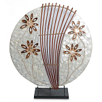 Настольная лампа из перламутра и дерева на подставке Indonesian Shell Flower варинант исполнения - 2 | Loft Concept в Челябинске