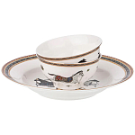 Сервиз обеденный из фарфора с изображением лошадей на 6 персон 23 предмета Porcelain Horse Set  варинант исполнения - 1 | Loft Concept в Челябинске