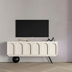 Дизайнерский комод с фактурным фасадом и чёрной ножкой в форме шара Samanta варинант исполнения - 3 | Loft Concept в Челябинске