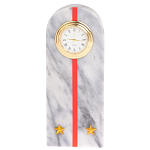 Часы погон МВД подарочные настольные из натурального камня Мрамор Military Clock варинант исполнения - 10 | Loft Concept в Челябинске