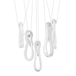 Подвесной светильник белого цвета с 6-ю изогнутыми плафонами Flow Loop варинант исполнения - 1 | Loft Concept в Челябинске