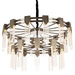 Двухъярусная люстра с прямоугольными хрустальными плафонами Glass Rectangles Chrome Chandelier 76 варинант исполнения - 1 | Loft Concept в Челябинске