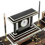 Настольный письменный набор с часами из природного камня обсидиана Team leader варинант исполнения - 5 | Loft Concept в Челябинске