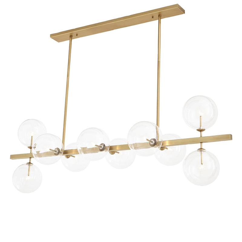 Люстра Chandelier Largo Латунь Античная полированная Прозрачное Стекло Люстра Chandelier Largo Латунь Античная полированная Прозрачное Стекло в Челябинске | Loft Concept