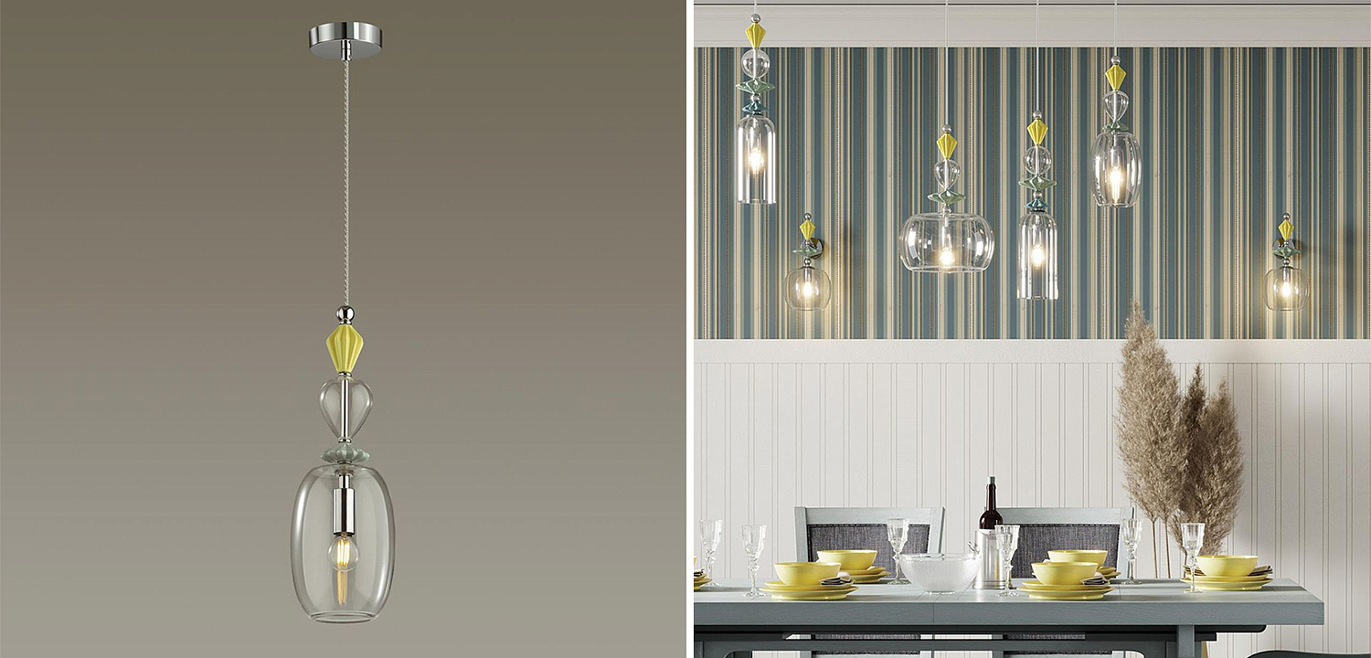 Подвесной светильник Iris Glas hanging lamp candy B chrome Подвесной светильник Iris Glas hanging lamp candy B chrome - Loft-Concept в Челябинске