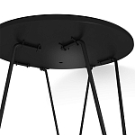 Стол журнальный с круглой столешницей из стекла на 3-х черных ножках Beige Marble варинант исполнения - 5 | Loft Concept в Челябинске