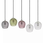 Подвесной светильник каскадный с 5-ю фактурными стеклянными плафонами Cascade with Relief Lampshades варинант исполнения - 3 | Loft Concept в Челябинске