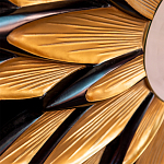 Зеркало-солнце в раме золотого и черного цвета Rays of Peace варинант исполнения - 2 | Loft Concept в Челябинске